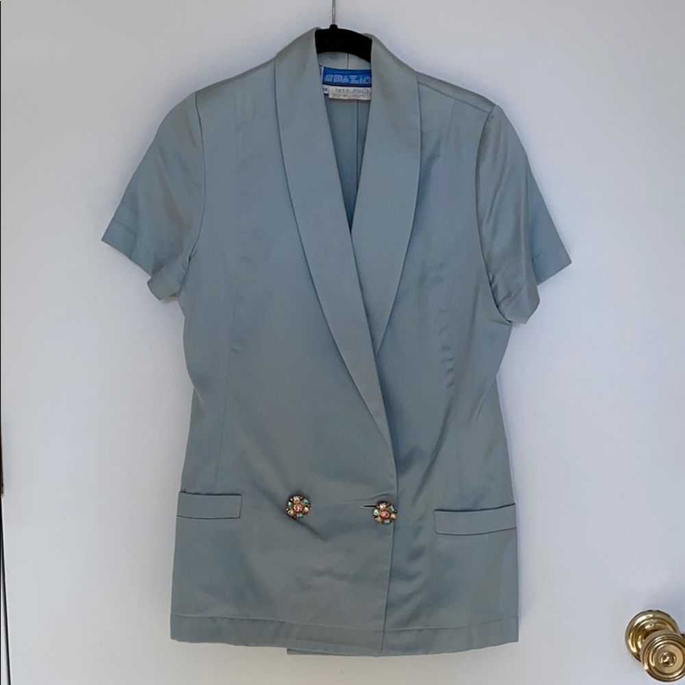 Spazio Light Blue Short Sleeve Jacket